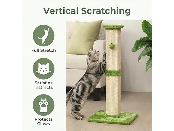 Fansafurn Tall Cat Scratching Post, 32''