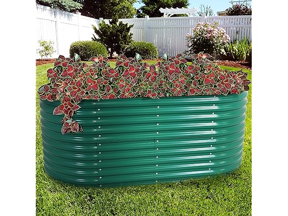 Sunnydaze 62.5-Inch Oval Raised Garden Bed