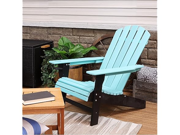 Sunnydaze All-Weather Turquoise/Black Adirondack Chair