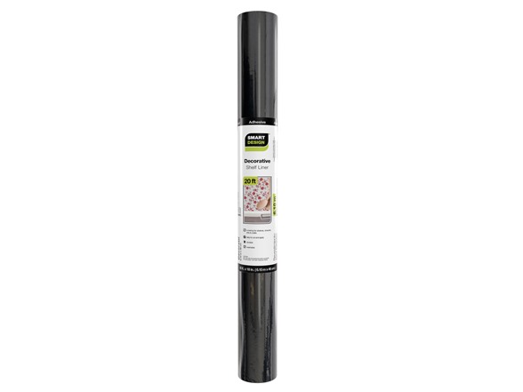 Smart Design Adhesive Shelf Liner- Black