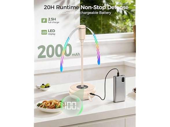 TriPole Rechargeable Fly Fan Table LED
