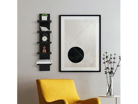 Bloddream 5-Tier Wall Shelves Black 30.7