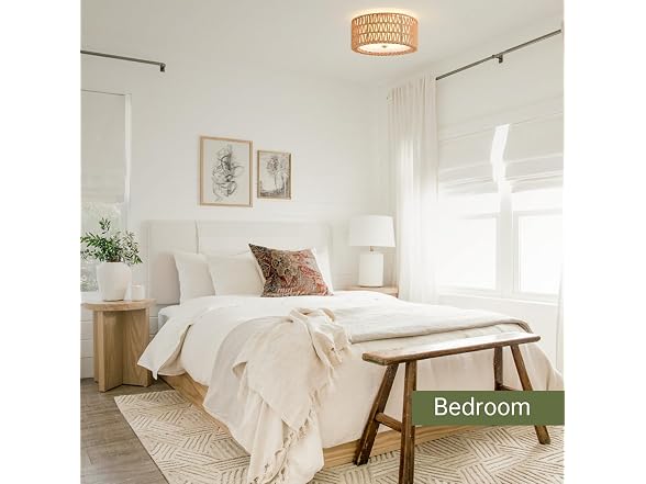 InterMaka Rattan Ceiling Light 12.6"