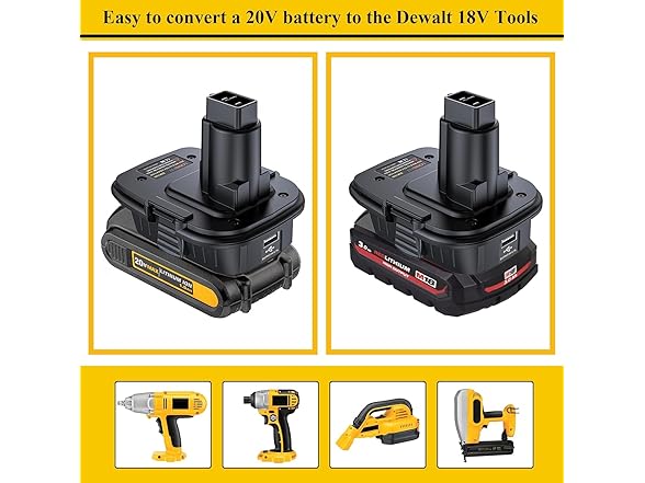 LONG FIT DM18D M18 & Dewalt 20V to 18V Tool Converter