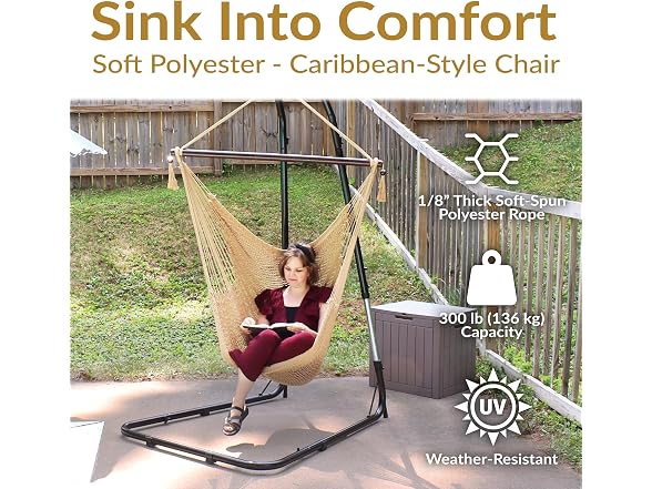 Sunnydaze Outdoor Hammock Chair Swing
