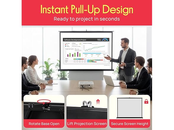 Pyle 50" Portable Tripod Projector Screen