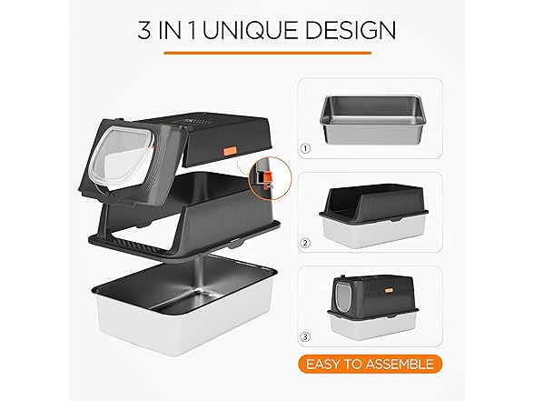 Anywish Steel Cat Litter Box XL