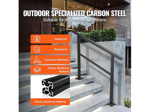 Handrail Outdoor Stairs 47.6 X 35.2 Inch Outdoor