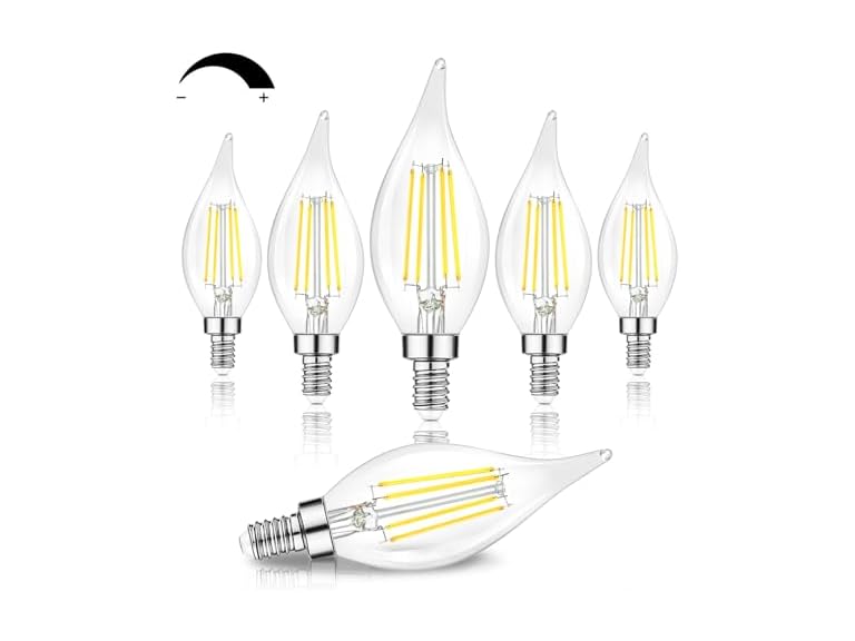 TOBUSA Dimmable E12 Candelabra LED Bulbs 6W 5000K 