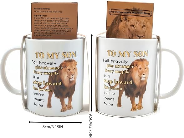 To My Son Lion Mug Funny Cup with Hot