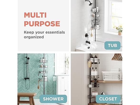 Zenna Home Tension Shower Caddy Bronze