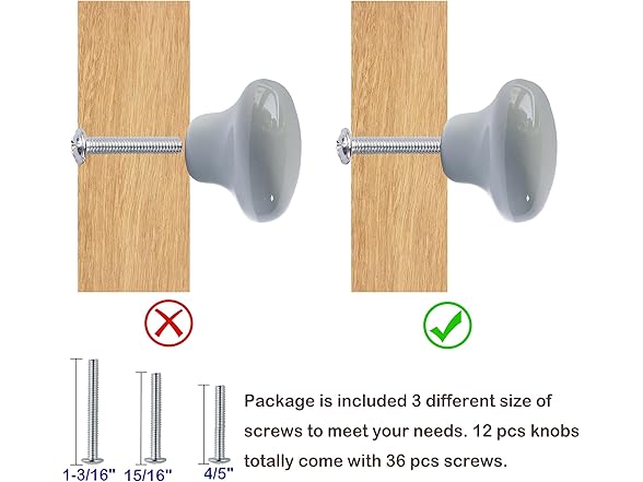 Perphin Ceramic Drawer Knobs 12pk Grey