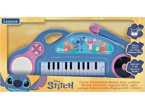 Lexibook, Disney Stitch, Electronic Piano for Kids