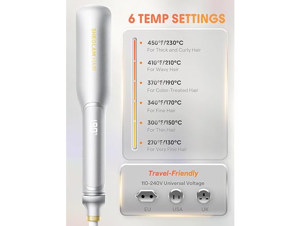 Hair Straightener, 1.5" Flat Iron