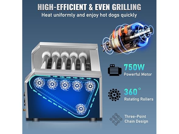 VEVOR Hot Dog Roller, 12 Hot Dog