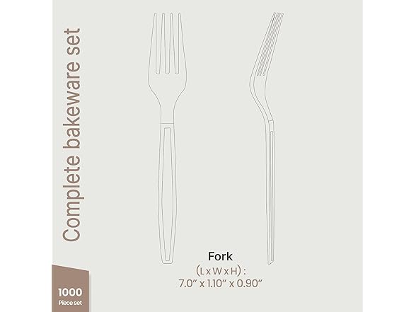 Bakken Disposable Cutlery Set 1000 Pieces Forks