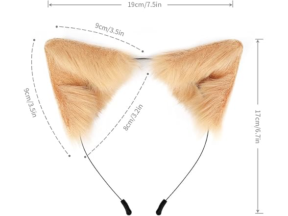 QinRuan (OS) Cat Fox Faux Fur Ears Headband Hoop