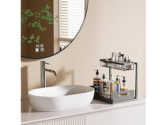 Under Sink Organizer and Storage 2 Pack Black