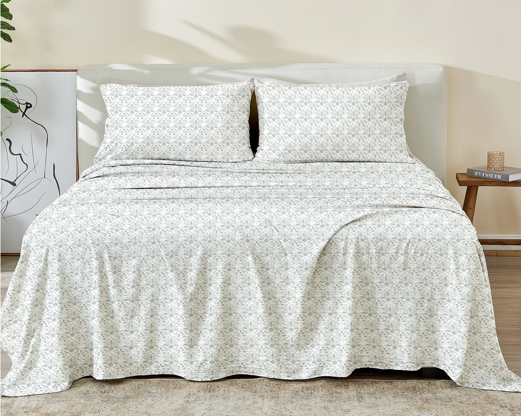 Patina Vie Printed Microfiber Sheet Set - Gallery 22