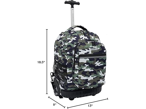 Travelers Club 18" Camo Rolling Backpack