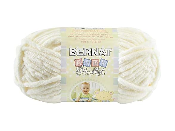 Bernat Baby Blanket Yarn, 3.5 oz, Gauge 6 Vanilla