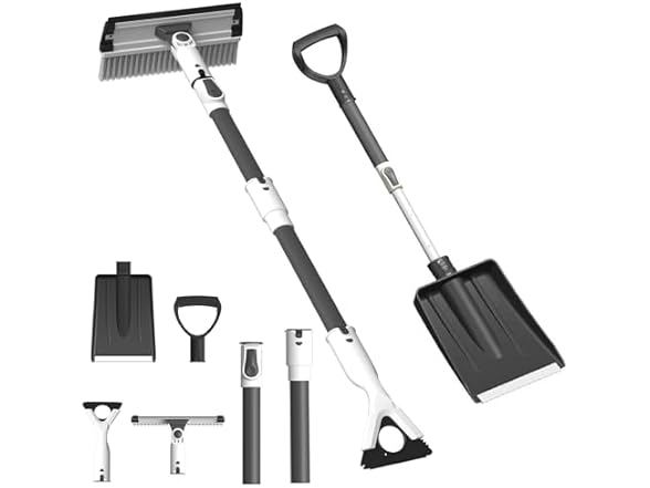 Eakertte W0095 3-in-1 Extendable Car Snow Shovel
