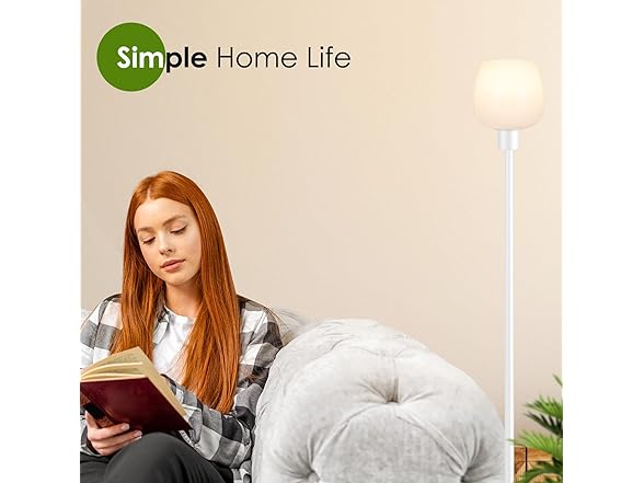 Floor Lamp w-Opal Glass Shade & Foot Switch