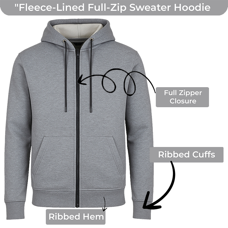 Mens Heavyweight Fleece-Lined Tech Zip Hoodie - Gallery 31