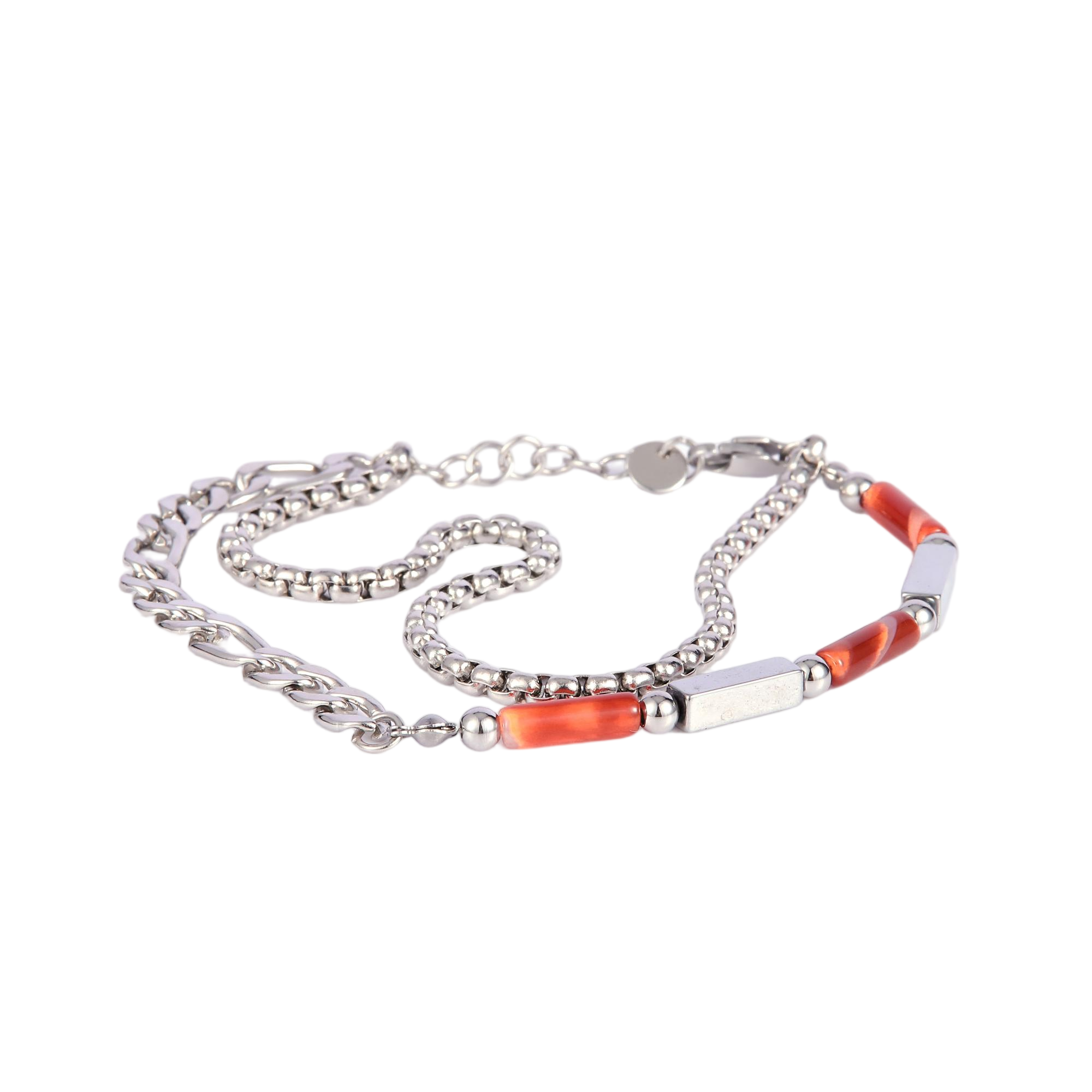Mens Curb Chain & Bead Bracelet - Gallery 8