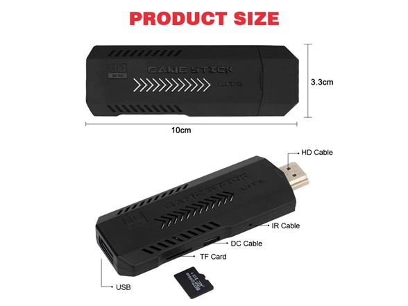 Retro 4K HDMI Game Stick + 2 Controllers