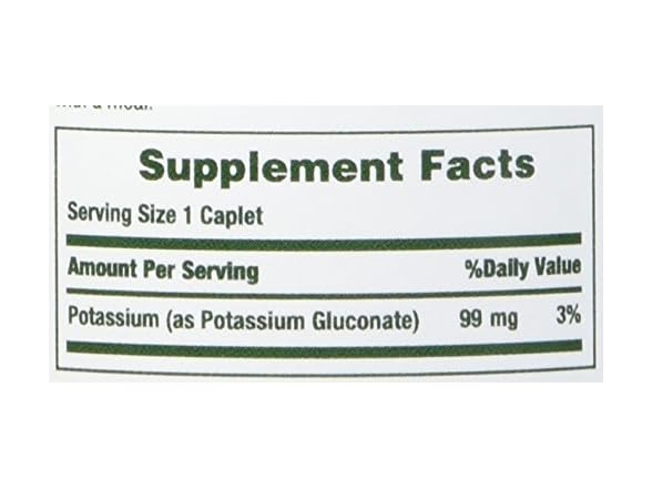 Nature s Bounty Potassium Gluconate 99mg 100