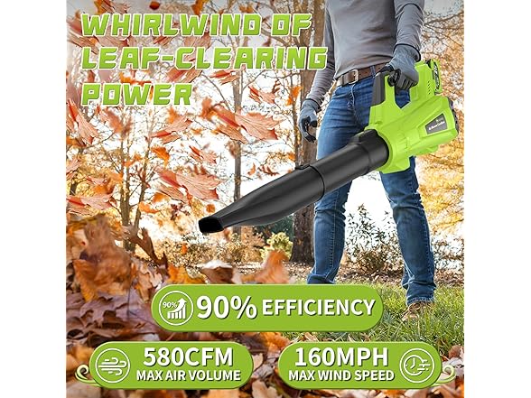 GREENER LB04 Cordless Leaf Blower 2×5.0Ah Battery