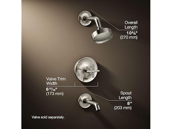 Kohler T14420-3-SN Purist Rite-Temp bath and shower trim