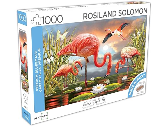 1000 Piece Puzzle for Adults ROSILAND Solomon Flamingos 