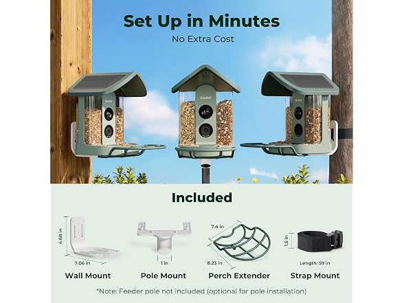 Kiwibit Solar Smart Bird Feeder 4K AI