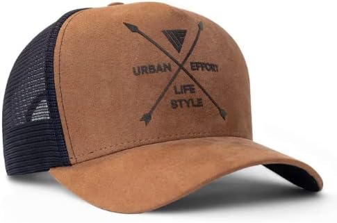 Urban Effort Mesh Back Cap - For men and Women Baseball Hat 5-Panel Trucker Hat - Great Snapback Closure for Hunting & Hiking, Brown