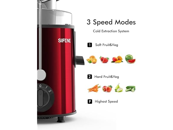 SIFENE Compact Centrifugal Juicer, 3" Wide Chute