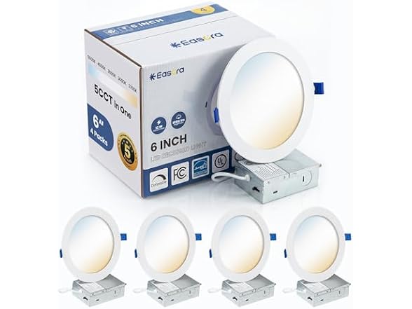 6" Recessed Lights 4 Pack 2700K-5000K