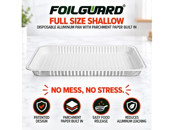 FoilGuard Full Size Shallow Aluminum Pans