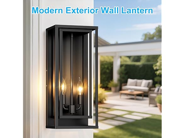 VerRon 2-Pack Large Outdoor Wall Lanterns
