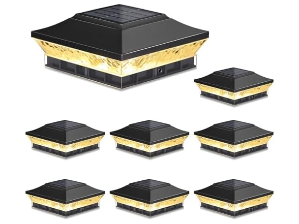 Brightever Solar Post Cap Lights Outdoor 8-Pack