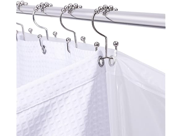 LaCyan 3 in 1 Waterproof Waffle Weave Shower Curtain