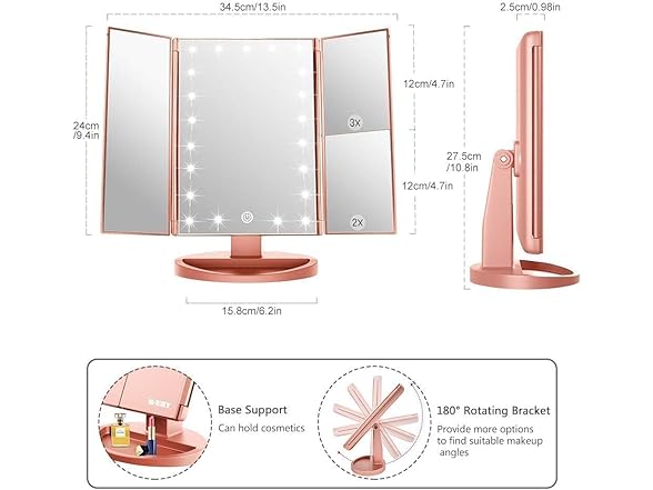WEILY Makeup Mirror with 21 LED Lights