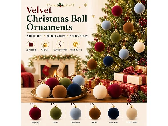Rokkibom Velvet Christmas Balls