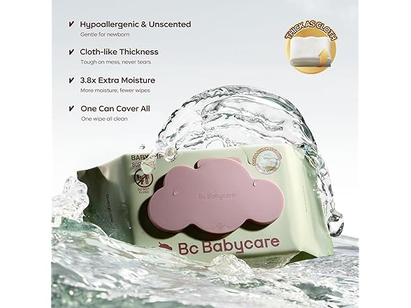 (3 Pack) Bc Babycare Cloud Moist Baby Wipes | 80 Count