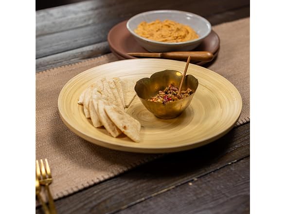 LEXA 4-Piece Handcrafted Bamboo Serving Set