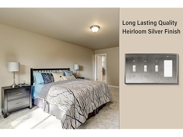 Wall Plate Triple Toggle Heirloom Silv