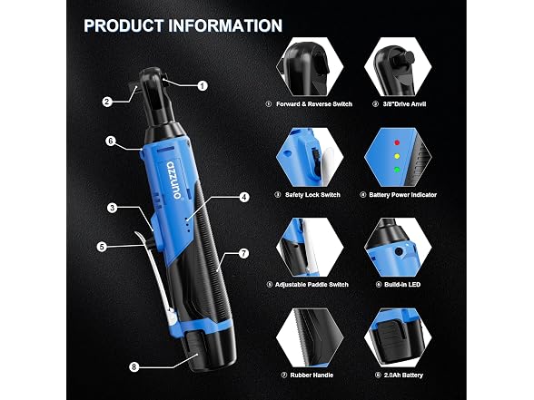 AZZUNO Electric Ratchet Wrench Set