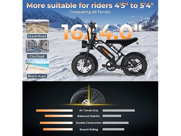 Tamobyke T16 E-Bike Teens Kids 7-Speed