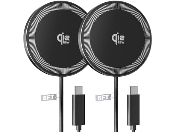 TAGZILO 2-Pack 25W Wireless Charger Black